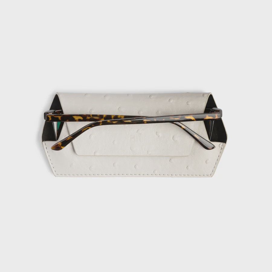 Leather Glasses Case - Stone