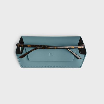 Leather Glasses Case - Teal