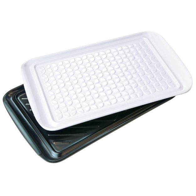 Large Prep &amp; Serve BBQ Trays S/2 - Black &amp; White*
