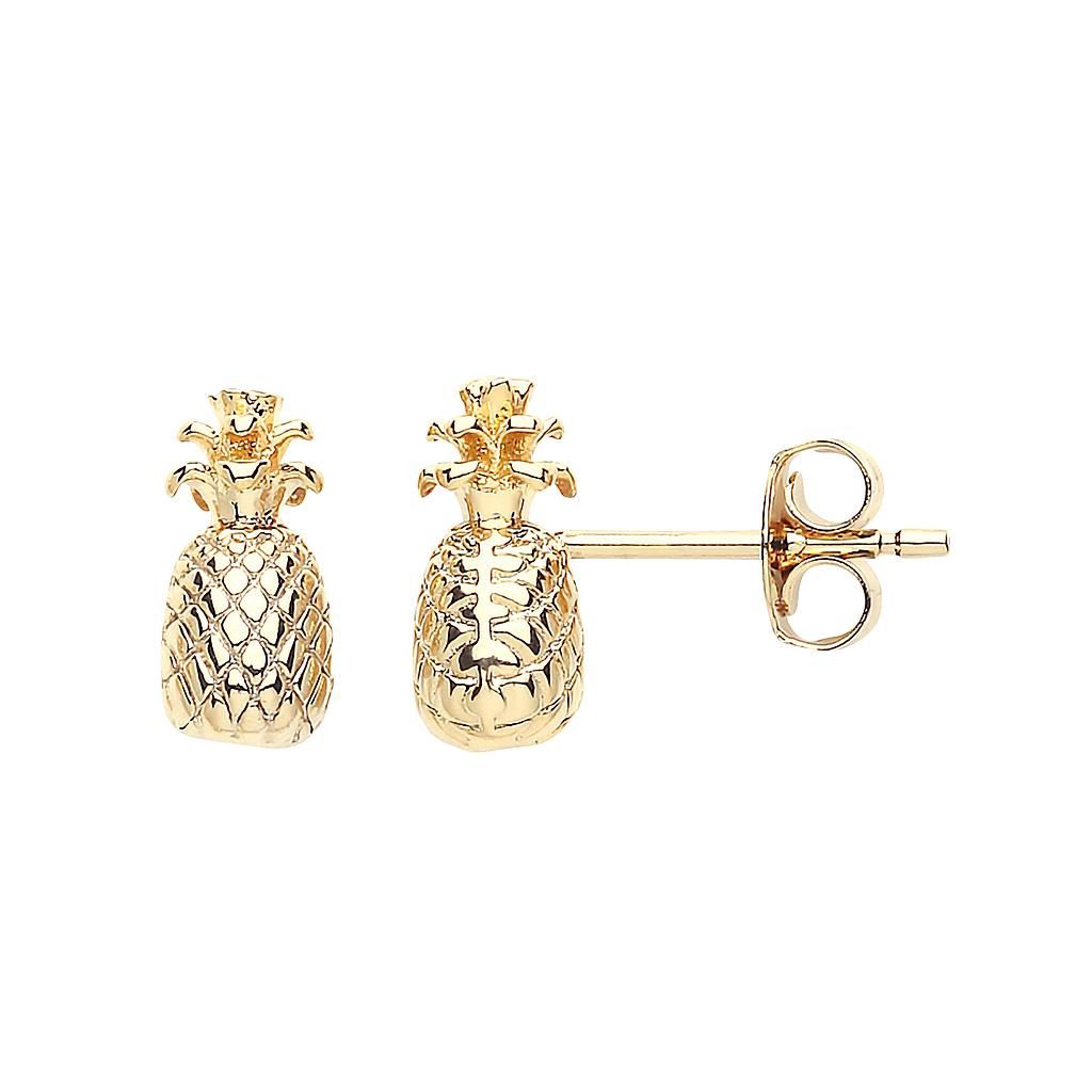 Pineapple Stud Earrings - Gold Plated
