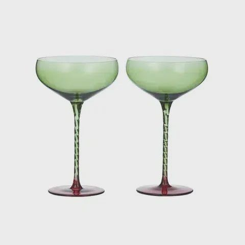 Soho S/2 Glass Coupe 11x18cm Olive