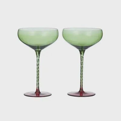 Soho S/2 Glass Coupe 11x18cm Olive