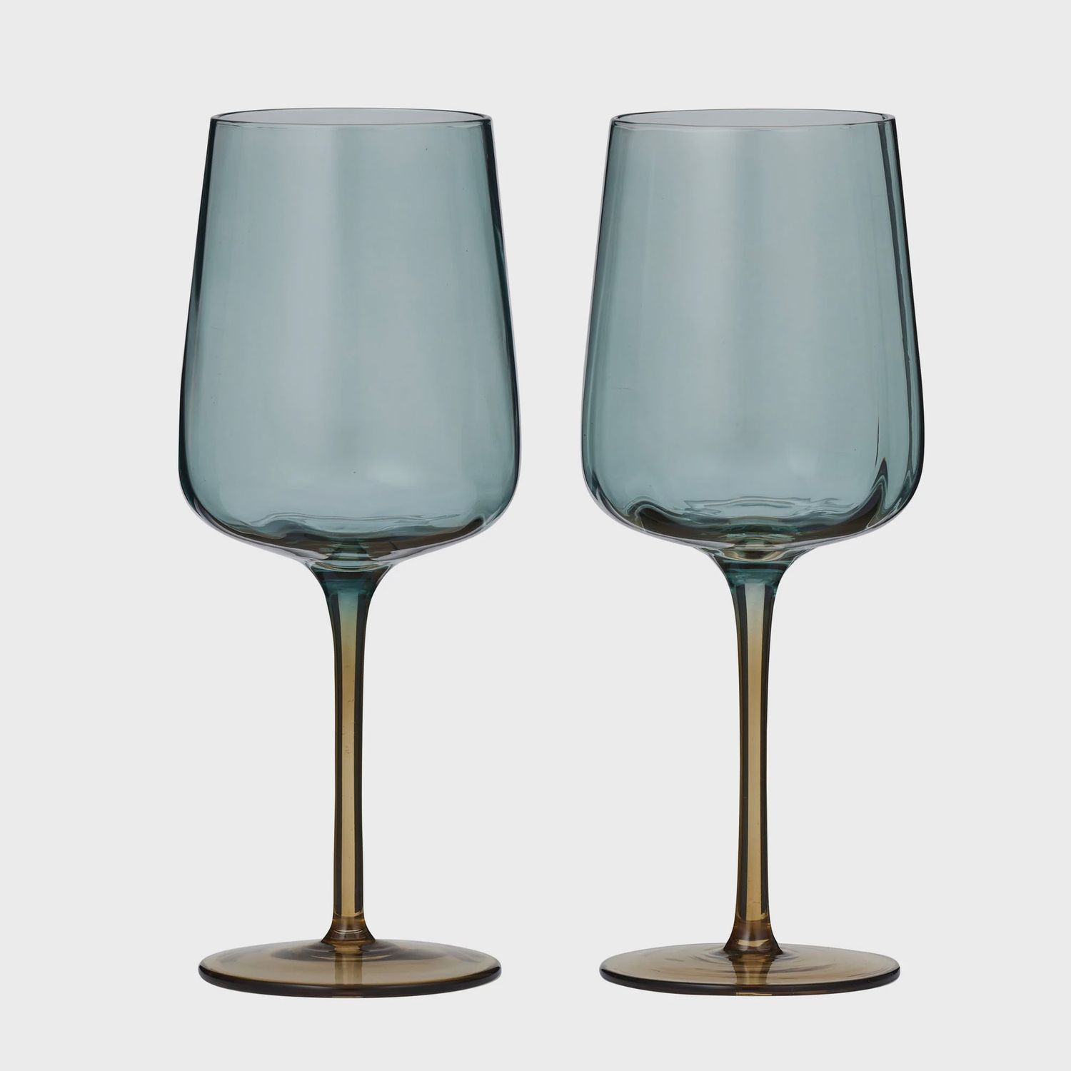 Tallo S/2 Wine Glass 8.5x21cm Blue/Amber
