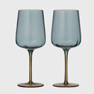Tallo S/2 Wine Glass 8.5x21cm Blue/Amber