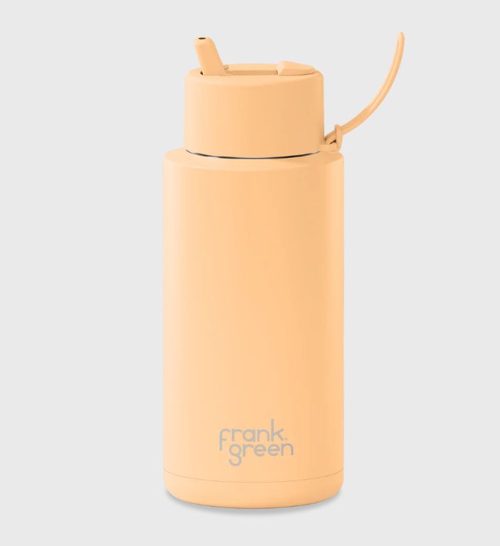 34oz Stainless Steel/Ceramic bottle with flip lid - Solar Glow