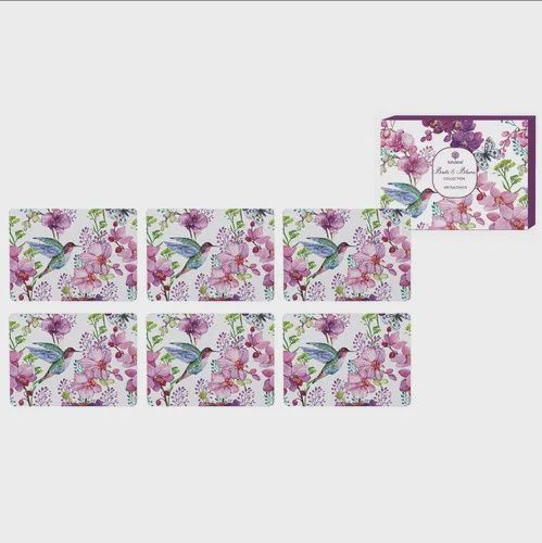 Birds &amp; Blooms 6pk Coaster Set
