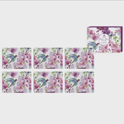 Birds &amp; Blooms 6pk Coaster Set