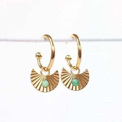 Moon Gazer Earrings - Green Amazonite | Lapis Lazuli