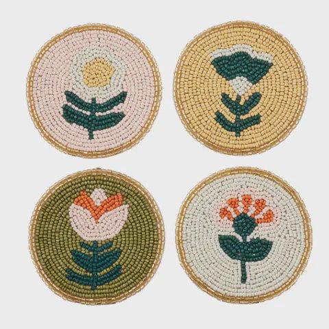Freya Beaded Coasters Set/4