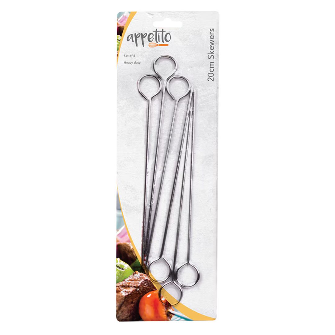 Chrome Skewers 20cm S/6