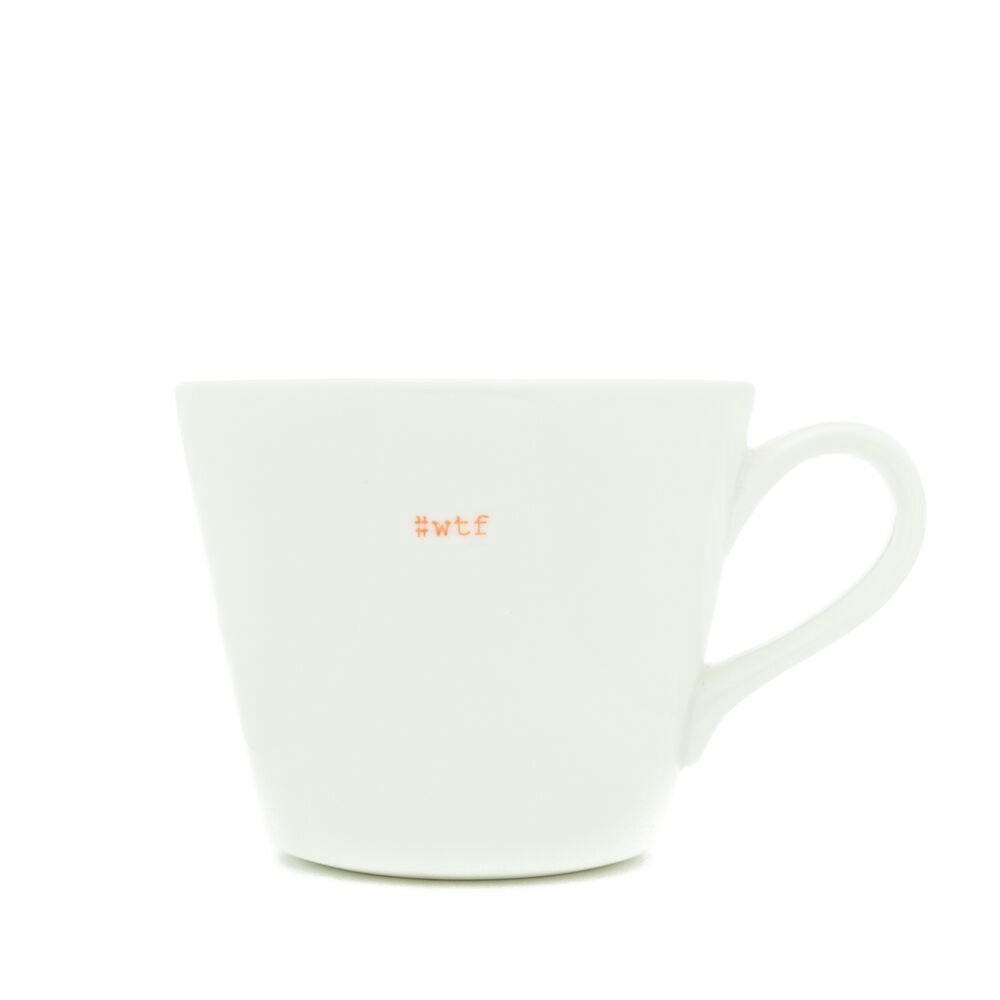 Medium Ceramic White Mug - #wtf