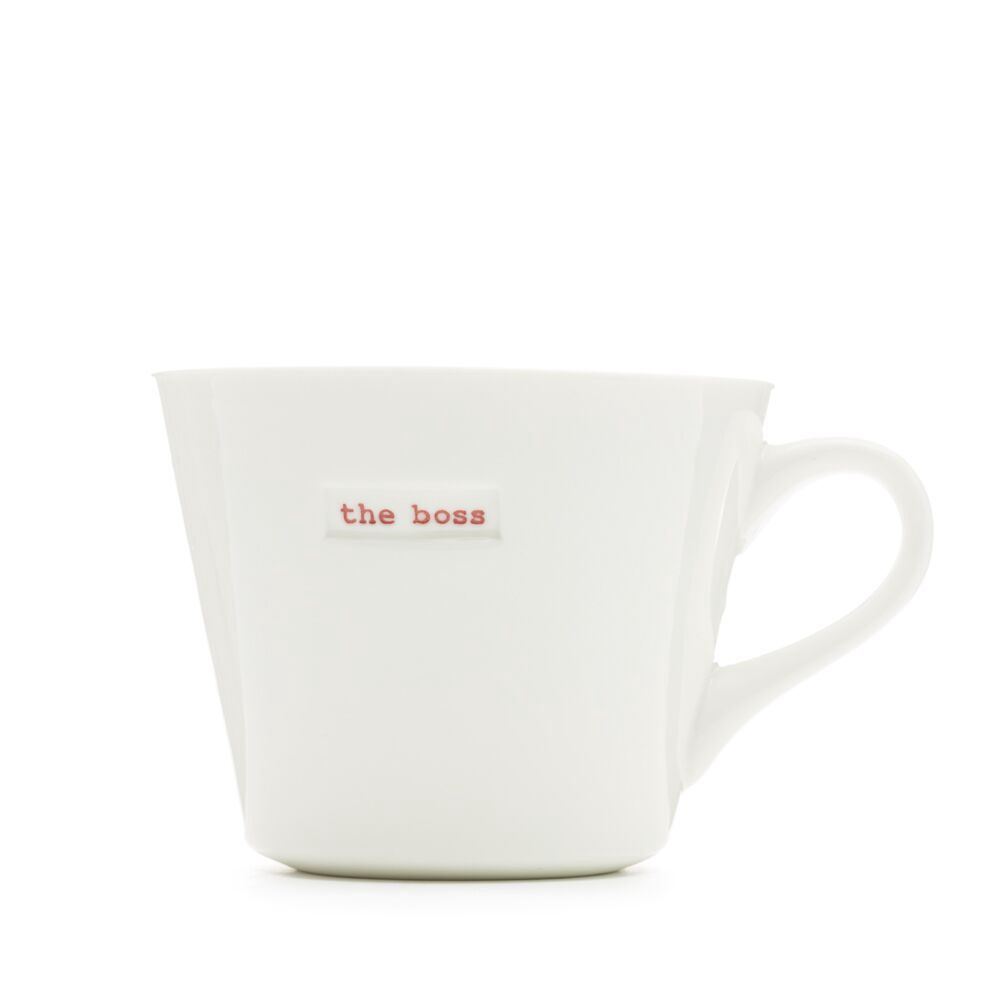 Medium Ceramic White Mug - the boss