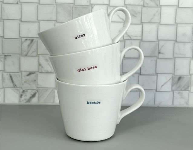Medium Ceramic White Mug - bestie