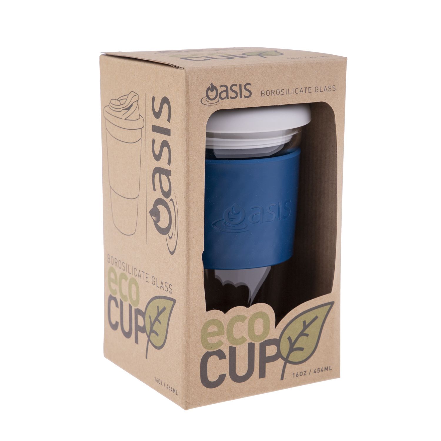 Borosilicate Glass Eco Cup, Colour: Navy