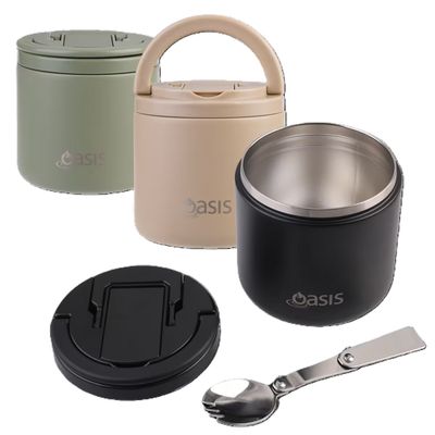 Stainless Steel Double Wall Insulated Food Flask w spoon
