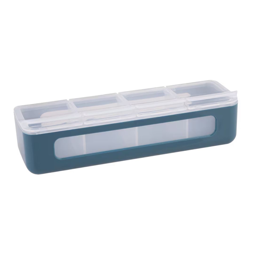 4 Compartment Snackle Box, Colour: Blue