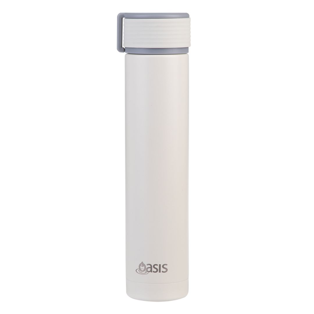 Skinny Mini Double Wall Drink Bottle 250ml, Colour: White