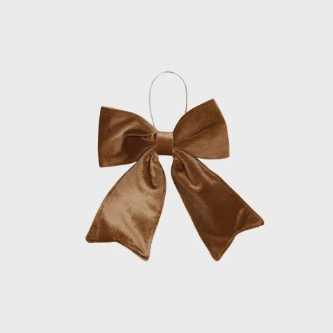 Hanging Bow Velvet - Brown 18cm