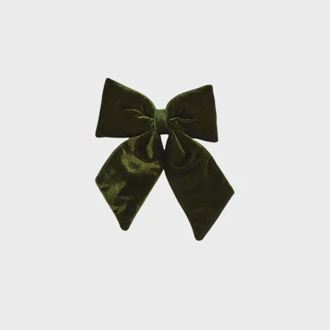 Hanging Bow Velvet - Green 18cm