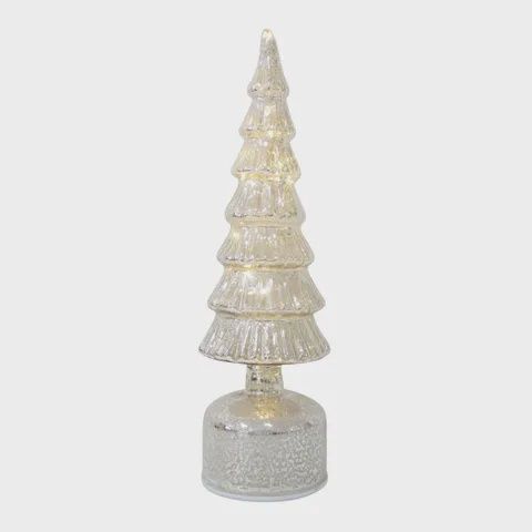 Tree Glass LED - Shiny Silver 32cm