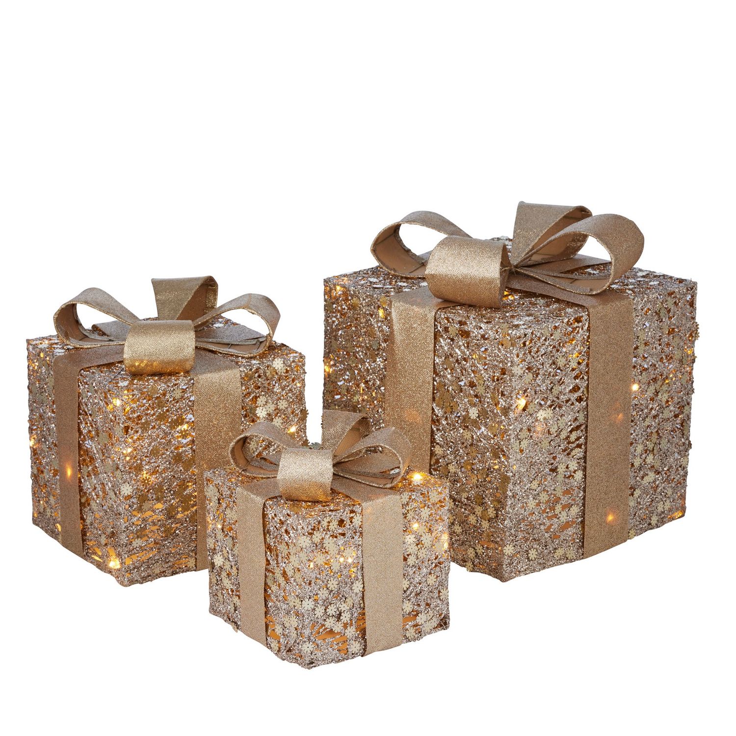 Gift Box /Snowflakes LED Fabric Large