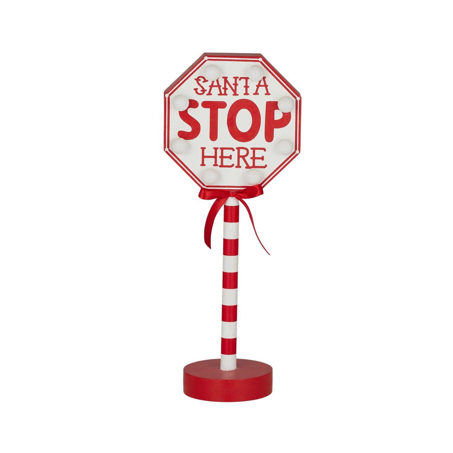 Santa Stop Sign Wood