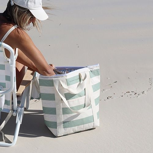 Light Cooler Tote La Palma Sage Stripe