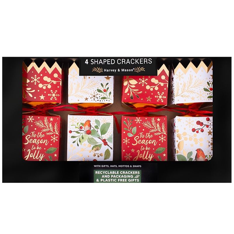 Square Christmas Crackers pk/4