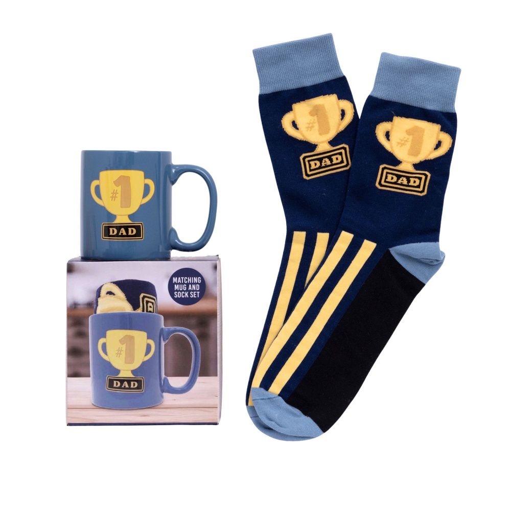 Father&#39;s Day #1 Dad Mug &amp; Sock Set