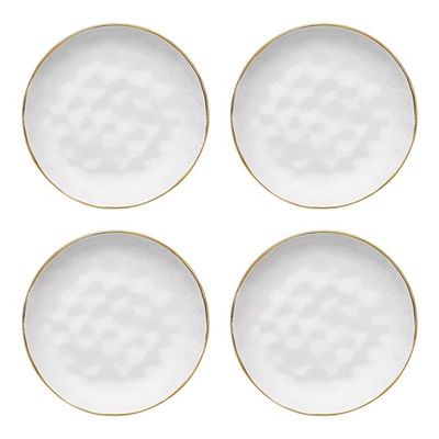 Speckle S4 Cake Plate Milk/Gold