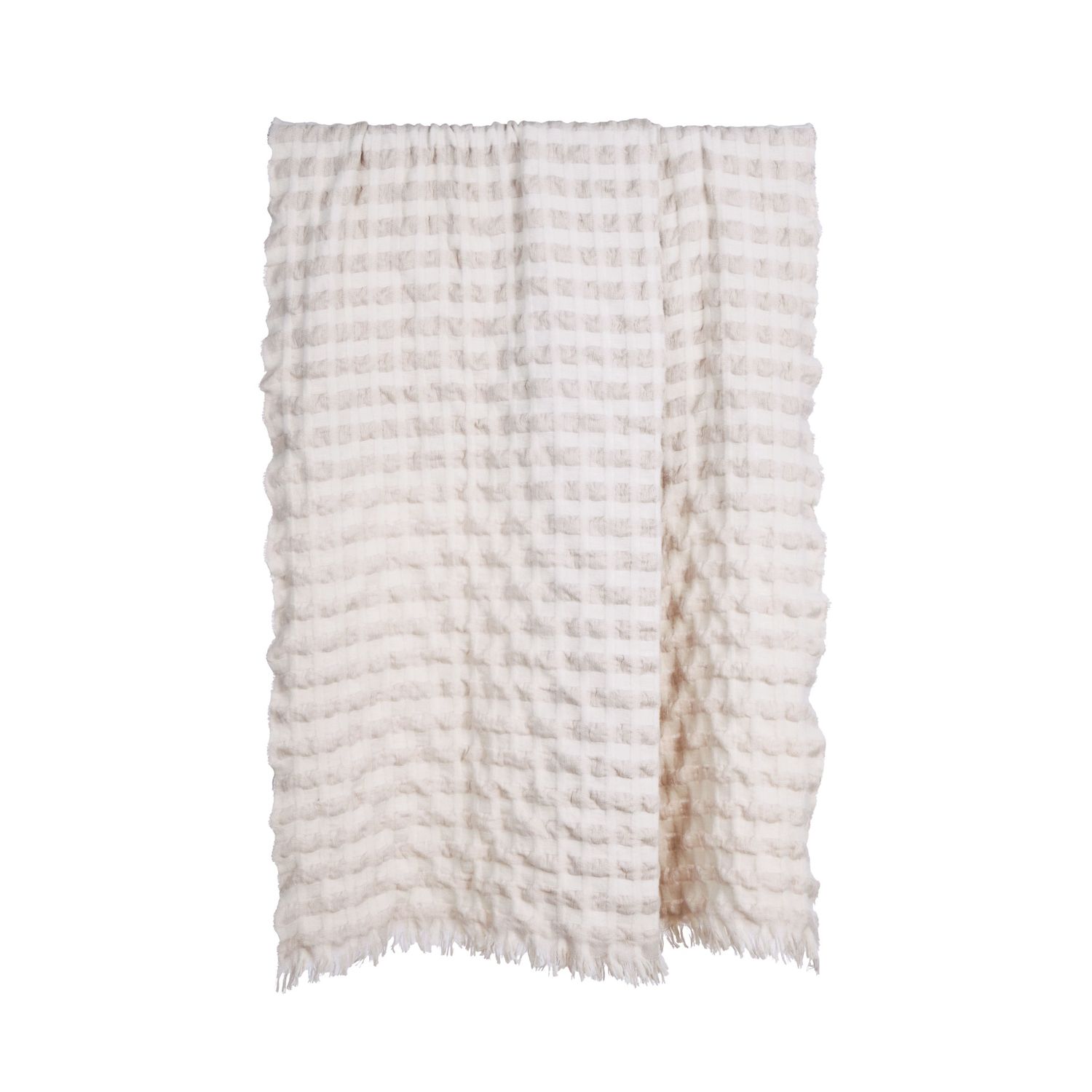 Ridge Waffle Throw Ivory 170x130x1cm