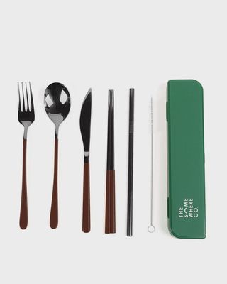 Take Me Away Cutlery Kit - Black with Chocolate Handle