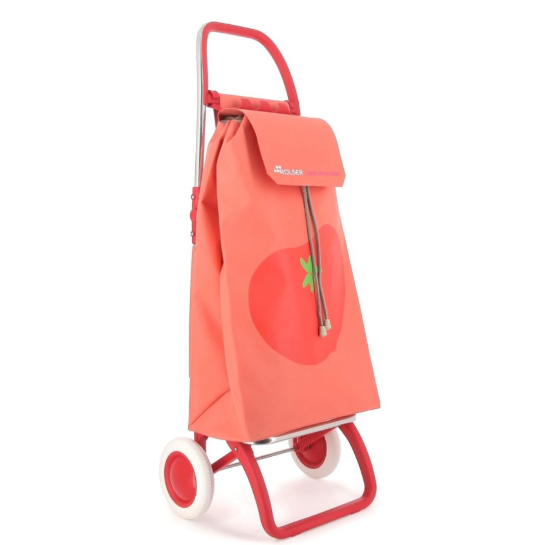 Serrella LN 2 Wheel Foldable Shopping Trolley, Print: Tomato