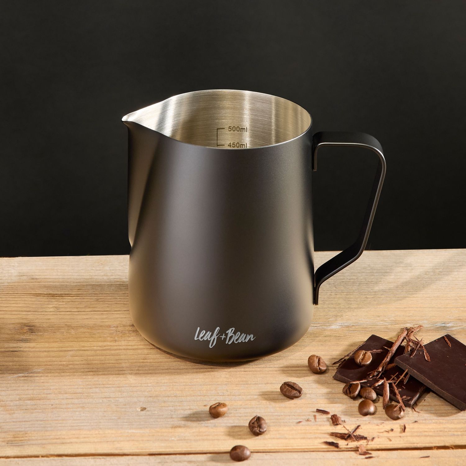 Stainless Steel Milk Frothing Jug - Black