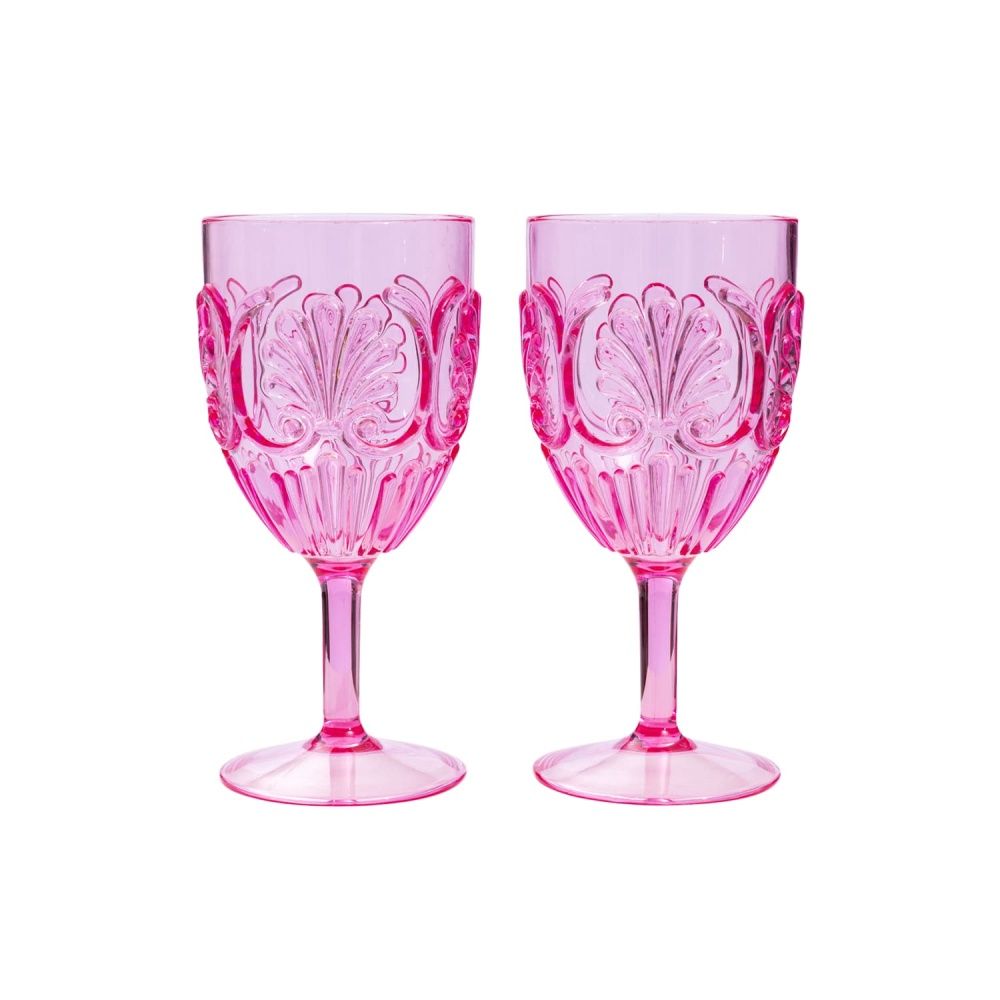 Summer Waves Set Of 2 Outdoor Wine Glasses