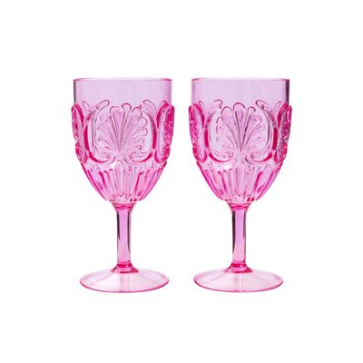 Summer Waves Set Of 2 Outdoor Wine Glasses