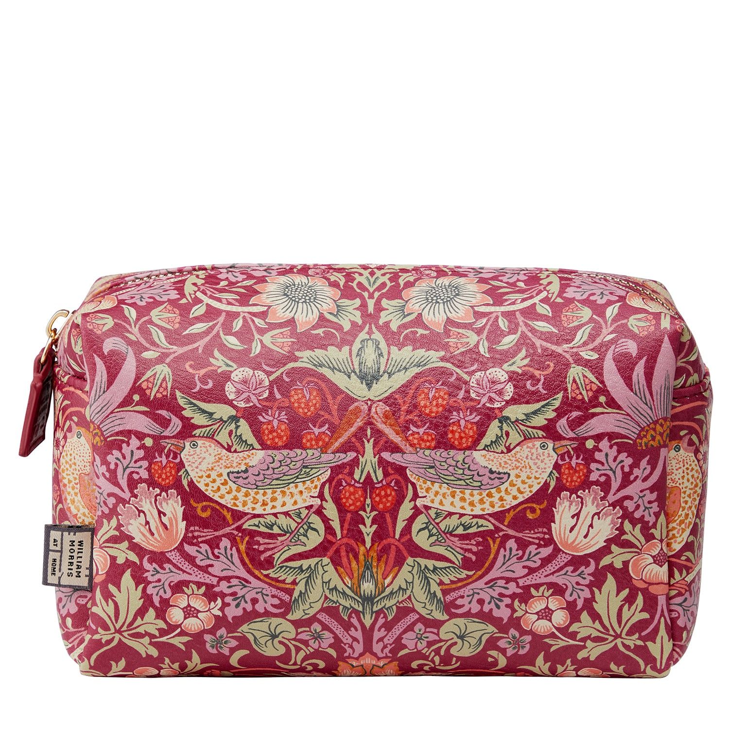 William Morris at Home Strawberry Thief Medium Toiletry Bag Red