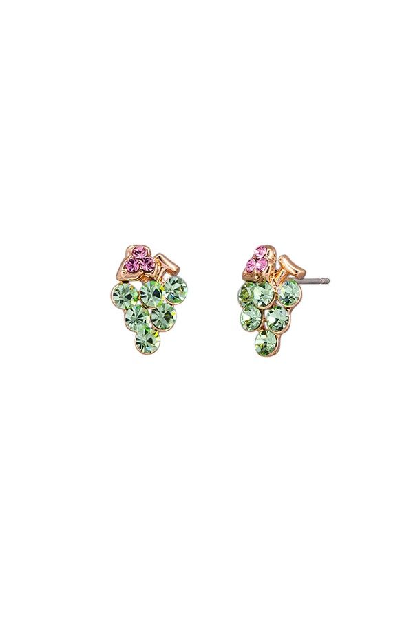 Green Crystal Vine Grape earring