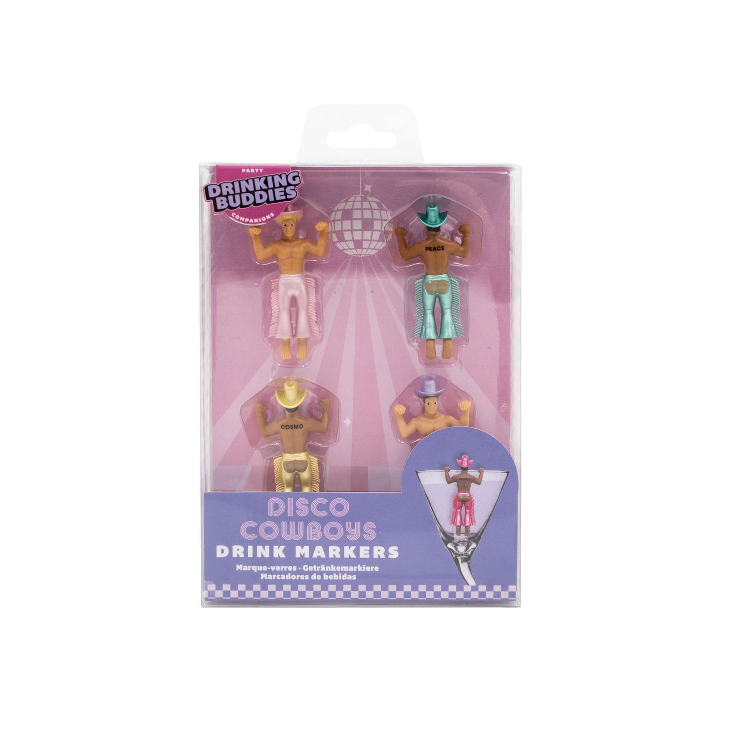 Disco Cowboy Drink Markers Set/4