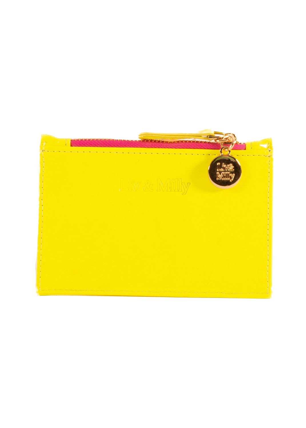 Card Wallet- Neon Patent Yellow