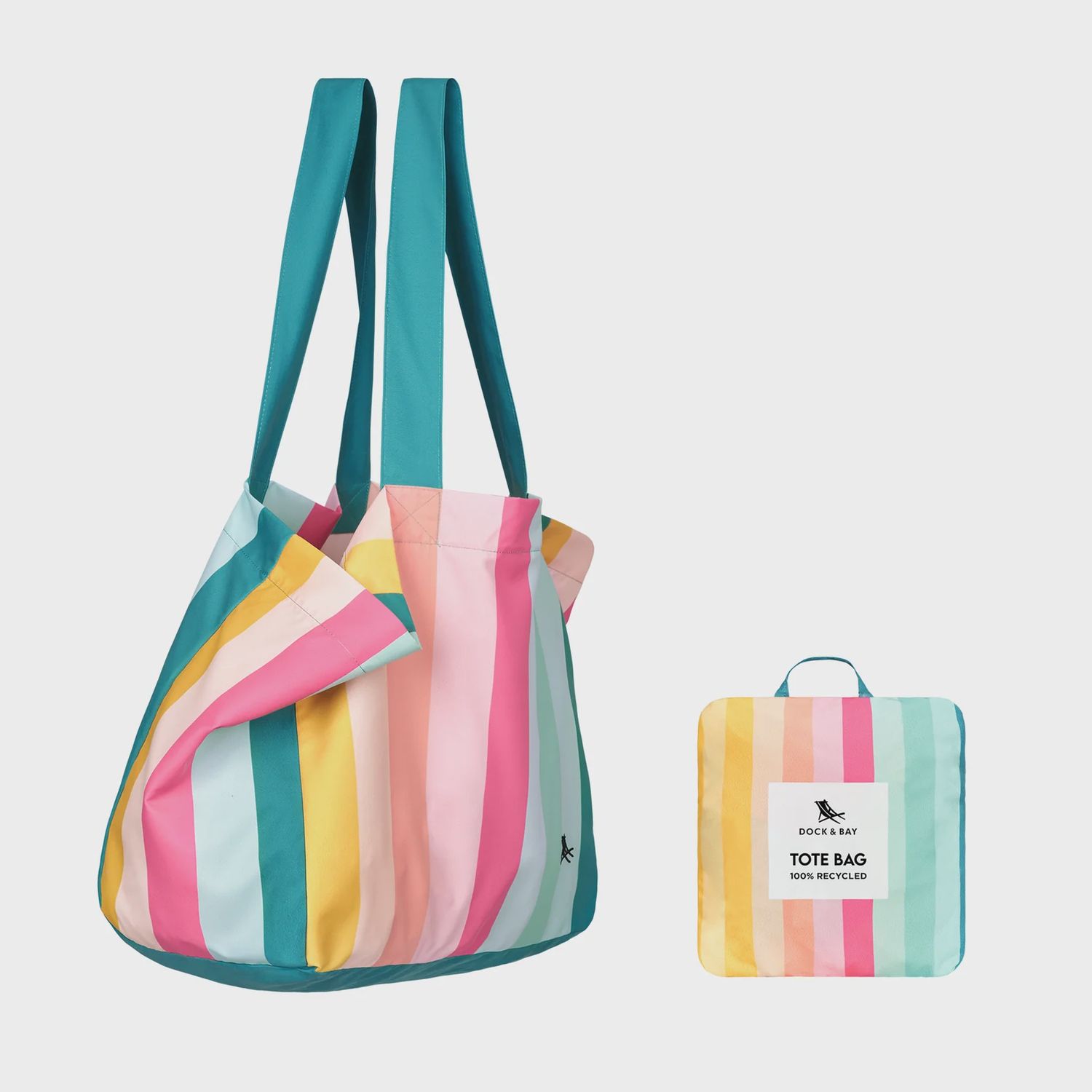 Beach Tote Bag M - Candy Stripes