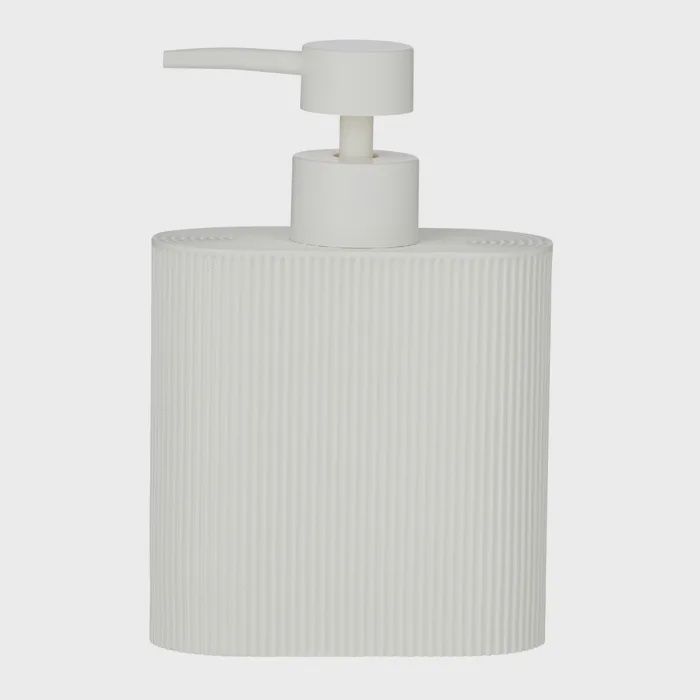 Ribbed Resin Dispenser - Ivory