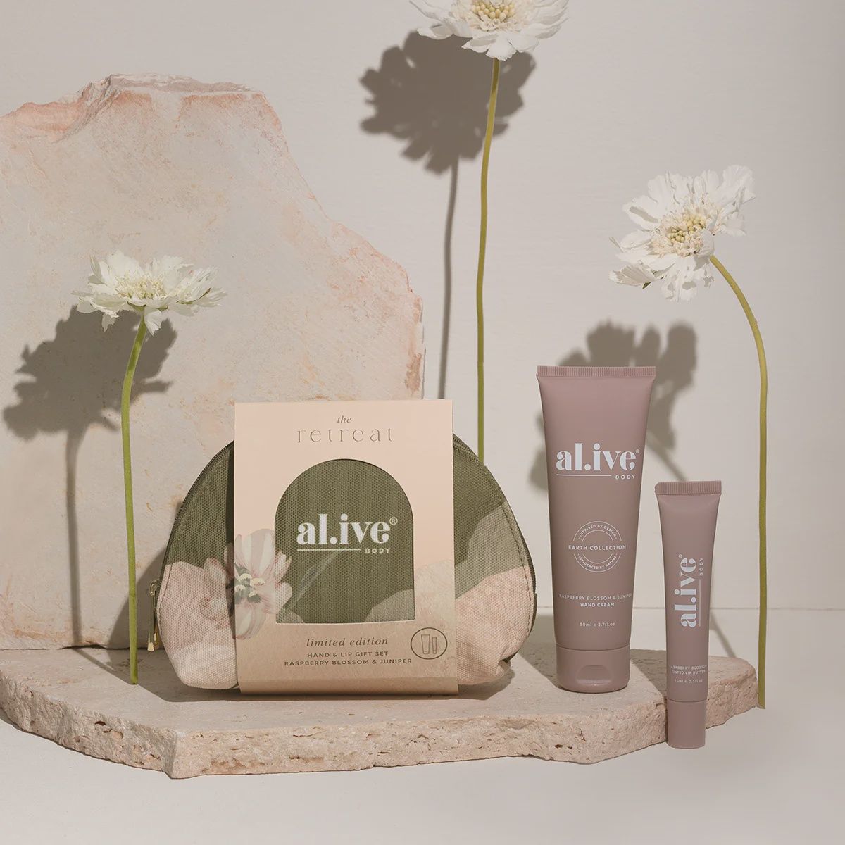 The Retreat Collection - Hand &amp; Lip Gift Set - Raspberry &amp; Juniper Berry
