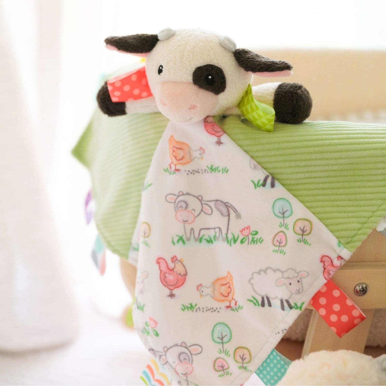 Taggies Buttercup Cow Character Blanket