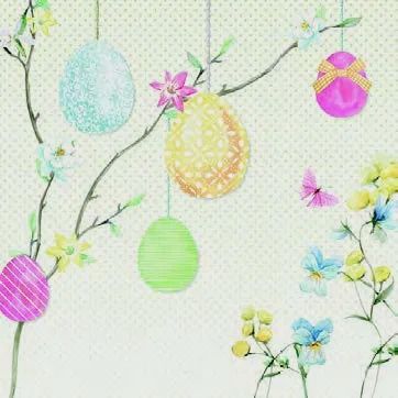 Hanging Eggs - Paper Napkins - Pack of 20 - Luncheon Size