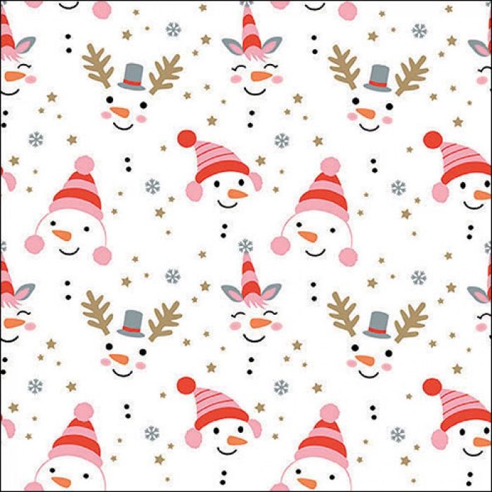 Funny Snowmen - Paper Napkins Christmas - Pack of 20 - Cocktail Size