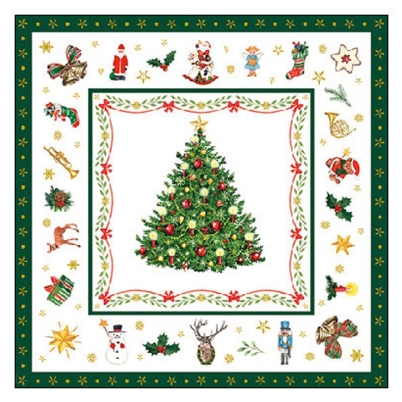 Christmas Evergreen White - Paper Napkins Christmas - Pack of 20 - Cocktail Size