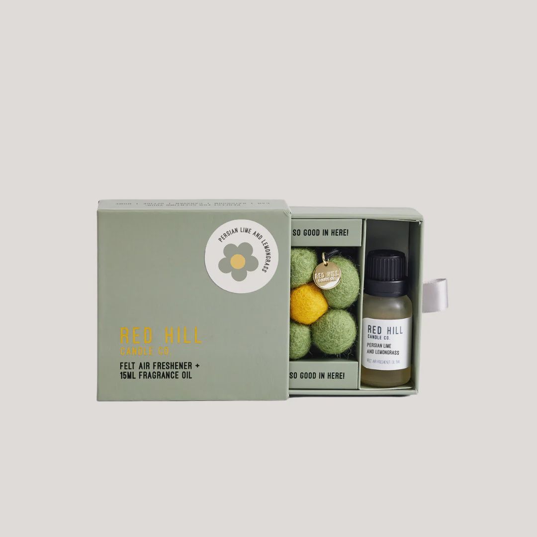 Felt Air Freshener - Persian Lime &amp; Lemongrass, Colour: Sage