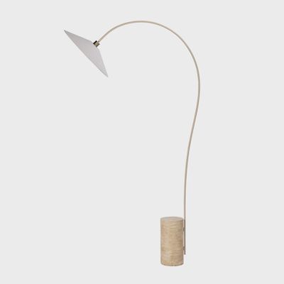 Serra Floor Lamp Beige &amp; Antique Brass