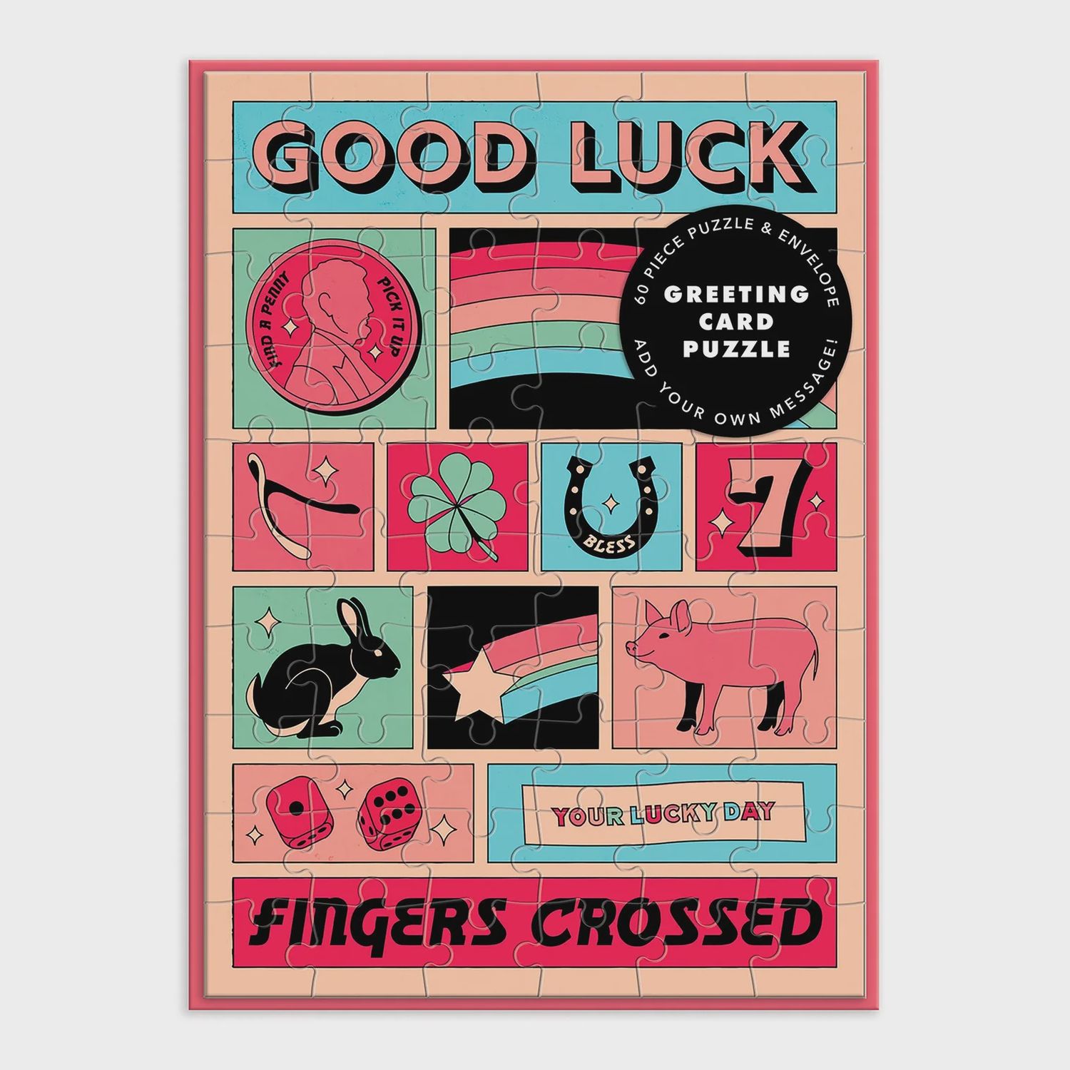 Good Luck Greeting Card Puzzle Multi-Coloured